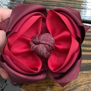 3” burgundy ombré bow